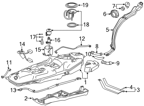 2017 Toyota RAV4 Fuel Supply Fuel Tank Diagram for 77001-0R060