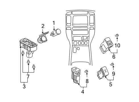 2003 Lexus GX470 Switches Switch, Seat Heater Diagram for 84751-60120