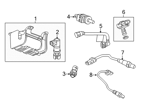 2018 Buick Envision Emission Components Vapor Canister Diagram for 84086371