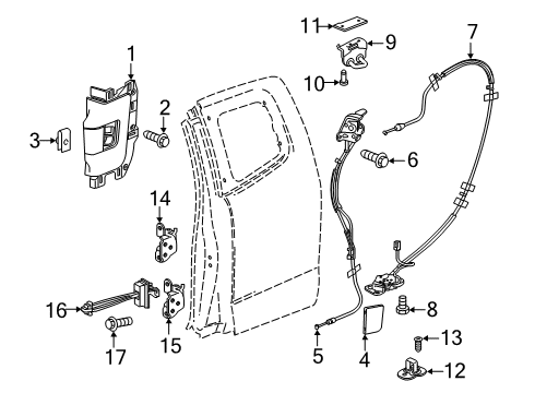 2019 GMC Canyon Rear Door Lower Latch Diagram for 23335315