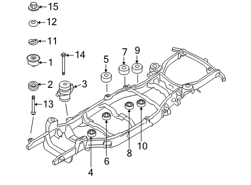 2003 Ford Explorer Frame & Components Bumper Nut Diagram for -N801995-S436