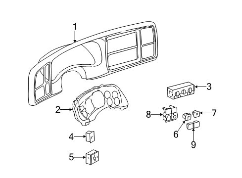 2007 GMC Sierra 1500 Classic A/C & Heater Control Units Control Asm-Heater & A/C (W/ Heated Mirror Switch) Diagram for 15832317