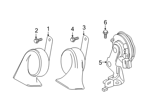 2020 Lexus ES350 Anti-Theft Components Horn Assembly, Low Pitch Diagram for 86520-30670