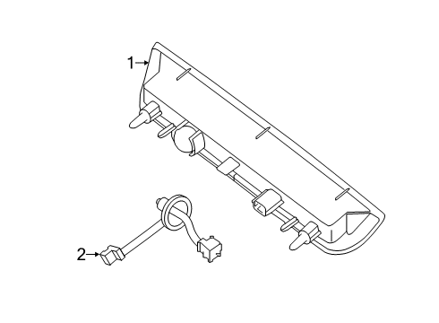 2020 Infiniti QX60 High Mount Lamps Lamp Assembly-Stop Diagram for 26590-1A68A