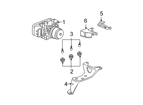 2005 Acura TSX ABS Components Bracket, Modulator (Vsa) Diagram for 57115-SEA-J51