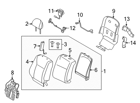 2013 Lexus LS460 Driver Seat Components Lamp Sub-Assy, Interior Illumination Diagram for 81081-50050