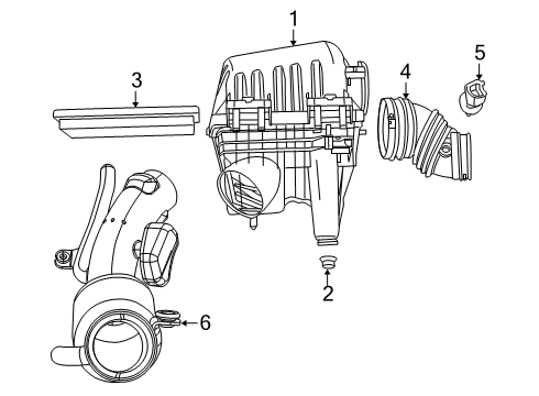 2009 Dodge Grand Caravan Filters Fresh Air Duct Diagram for 4880532AB