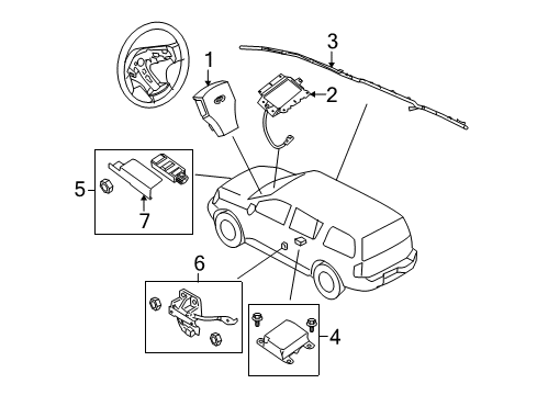 2010 Infiniti QX56 Air Bag Components Air Bag Assist Module Assembly Diagram for 98515-ZQ58A