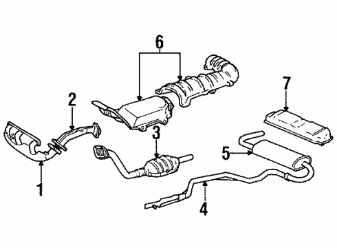 1999 Buick LeSabre Exhaust Components Exhaust Muffler Assembly (W/Tail Pipe) Diagram for 25646308