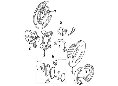 1998 Honda Passport Parking Brake Cable, Driver Side Parking Brake Diagram for 8-97125-161-4