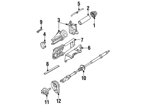 2002 Mercury Cougar Steering Column, Steering Wheel & Trim, Steering Gear & Linkage Column Assembly Diagram for F82Z3C529FA