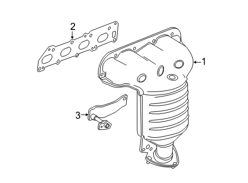 2015 Cadillac ELR Exhaust Manifold Exhaust Manifold Assembly (W/ 3Way Catalytic Converter) Diagram for 55572067