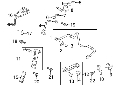 2011 Toyota Land Cruiser Stabilizer Bar & Components - Rear Stabilizer Clamp Diagram for 48824-60160