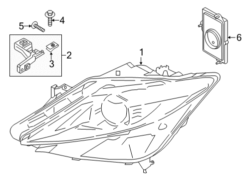 2016 Lincoln MKZ Headlamps Headlamp Assembly Diagram for GP5Z-13008-C