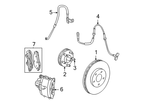 2003 Dodge Neon Front Brakes CALIPER-Disc Brake Diagram for 5083791AA