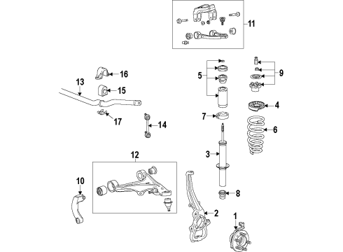 2009 Cadillac CTS Front Suspension Components, Lower Control Arm, Upper Control Arm, Ride Control, Stabilizer Bar Bushings Diagram for 22753226
