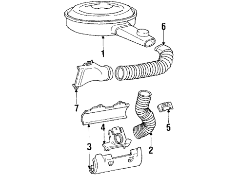 1987 Pontiac Safari Air Inlet Housing Diagram for 25095360