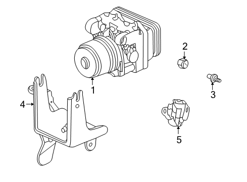 2002 Honda Insight Hydraulic System Rubber, ABS Mounting Diagram for 57101-S2A-003