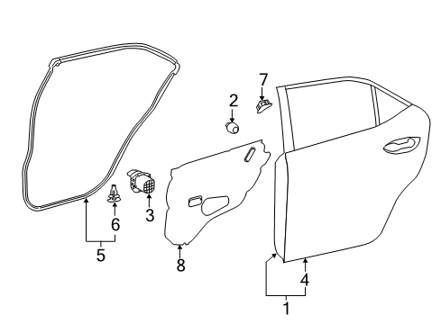 2019 Toyota Corolla Rear Door Door Shell Diagram for 67003-02400