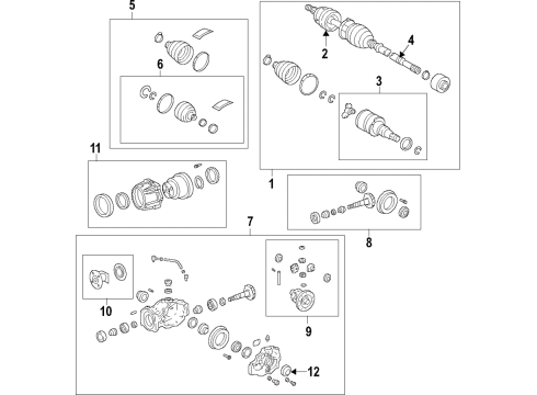 2019 Toyota RAV4 Rear Axle, Axle Shafts & Joints, Differential, Drive Axles, Propeller Shaft Axle Assembly Diagram for 42340-42060