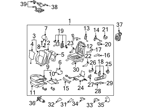 2012 Lexus ES350 Front Seat Components Board Sub-Assy, Front Seat Back, LH Diagram for 71706-33010-A1