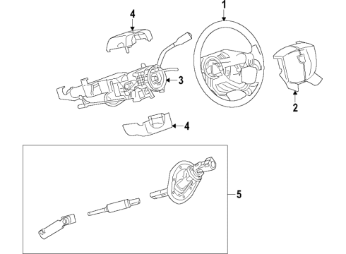 2019 Ram 3500 Steering Column & Wheel, Steering Gear & Linkage, Shroud, Switches & Levers Column-Steering Diagram for 68376884AF