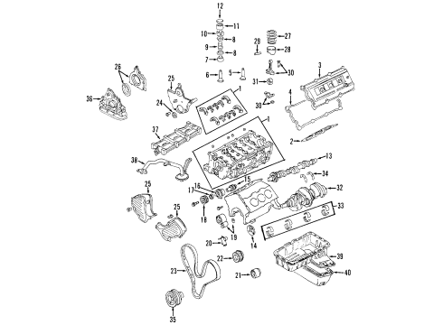1998 Isuzu Amigo Engine Parts, Mounts, Cylinder Head & Valves, Camshaft & Timing, Oil Pan, Oil Pump, Crankshaft & Bearings, Pistons, Rings & Bearings, Variable Valve Timing Rubber Engine Foo (R) Diagram for 8-97365-793-0