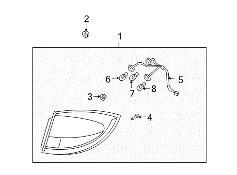 2005 Kia Rio Bulbs Lamp Assembly-Rear Combination Diagram for 92401FD000