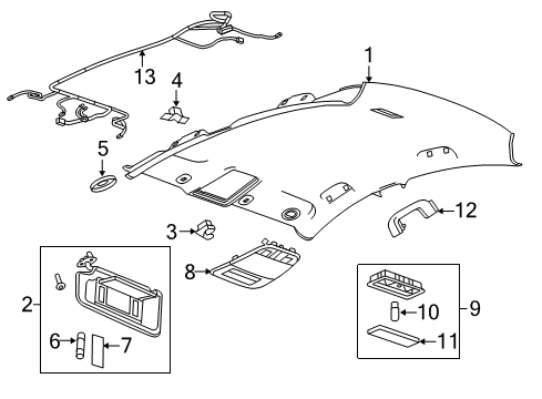 2016 Buick LaCrosse Interior Trim - Roof Dome Lamp Assembly Diagram for 9059834