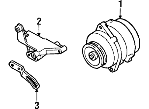 1996 Isuzu Rodeo Alternator Plate, Adjuster Diagram for 8-97104-718-0