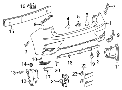 2015 Lexus CT200h Rear Bumper RETAINER, Rear Bumper Diagram for 52575-76010