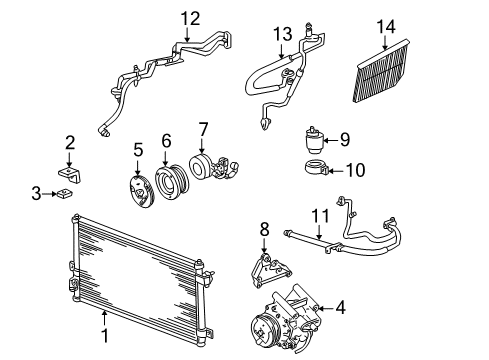 2005 Lincoln LS Blower Motor & Fan Compressor Diagram for 2R8Z-19V703-BA