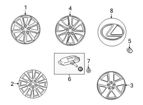 2009 Lexus LS600h Wheels Wheel, Disc Chrome P Diagram for 4261A-50073