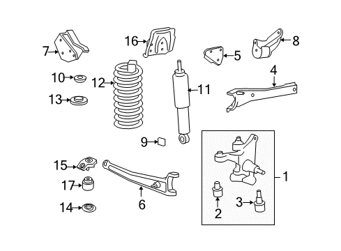 2008 Ford F-350 Super Duty Front Suspension, Stabilizer Bar, Suspension Components Radius Arm Diagram for 7C3Z-3A360-AC