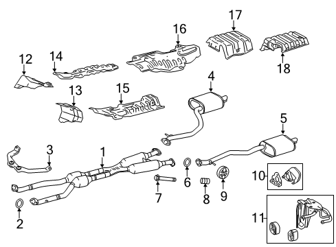 2019 Lexus IS350 Exhaust Components Exhaust Tail Pipe Assembly, Left Diagram for 17440-31210