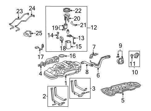 2008 Toyota Tacoma Fuel System Components Filler Hose Diagram for 77213-04070