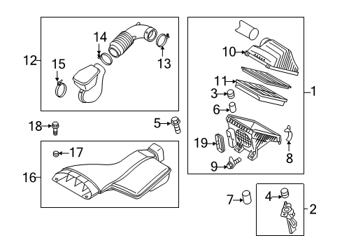 2011 Kia Optima Filters Air Cleaner Assembly Diagram for 281104R100
