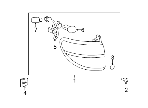 2007 Saturn Outlook Tail Lamps Tail Lamp Assembly Diagram for 25954940