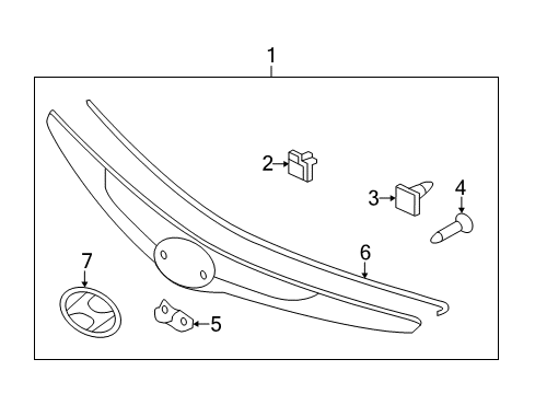 2014 Hyundai Sonata Exterior Trim - Hood Garnish Assembly-Radiator Grille, Upper Diagram for 86355-4R000