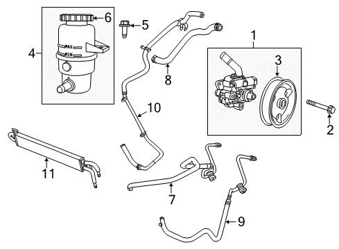 2014 Jeep Grand Cherokee P/S Pump & Hoses, Steering Gear & Linkage Pulley-Power Steering Pump Diagram for 68032253AB