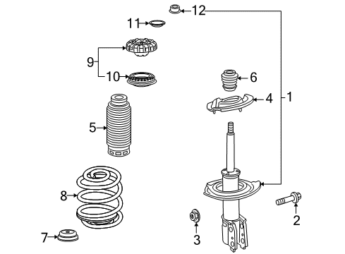 2011 Cadillac SRX Struts & Components - Front Retainer Diagram for 25956854