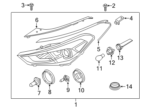 2019 Hyundai Tucson Headlamps Headlamp Assembly, Left Diagram for 92101-D3750