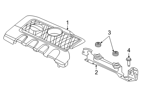 2017 Nissan Sentra Engine Appearance Cover Bracket-Ornament Diagram for 14049-3RC0A
