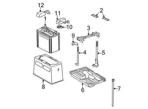 1999 Lexus GS300 Battery Bolt, Battery Clamp Diagram for 74451-30100