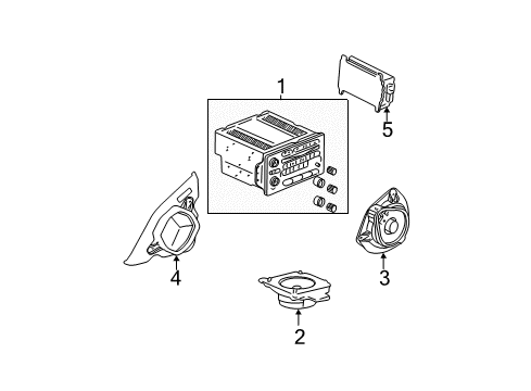 2005 GMC Envoy XL Sound System Front Door Speaker Diagram for 10366739