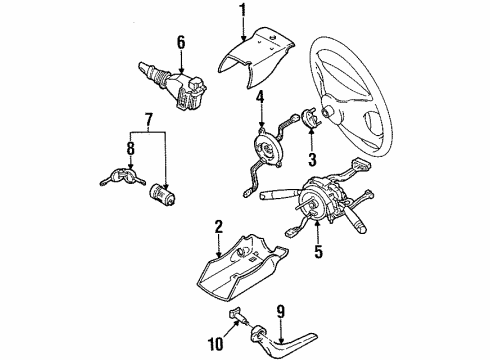 1995 Ford Contour Switches Headlamp Switch Diagram for F5RZ11654H