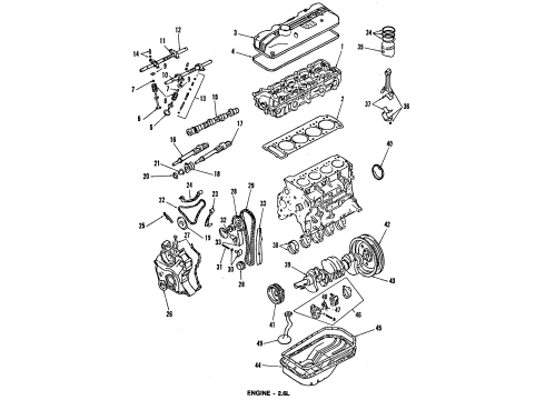 1987 Plymouth Voyager Engine Parts, Mounts, Cylinder Head & Valves, Camshaft & Timing, Oil Pan, Oil Pump, Balance Shafts, Crankshaft & Bearings, Pistons, Rings & Bearings Bracket Front Side Rail Front Diagram for 4440600