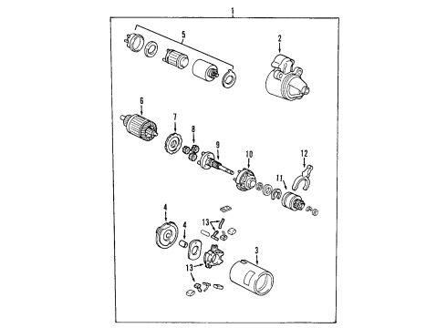 1999 Mercury Cougar Starter Starter Diagram for F3RZ-11002-ARM