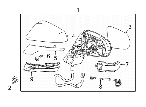 2019 Lexus RX350 Parking Aid Mirror Assembly, Outer R Diagram for 87910-0E251-B2