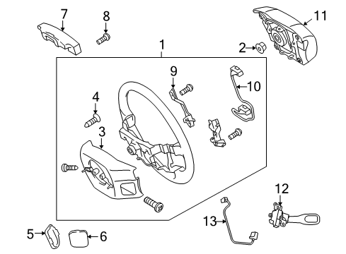 2009 Lexus LX570 Steering Column & Wheel, Steering Gear & Linkage Wire, Cruise Control Switch Diagram for 84633-0E010